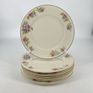 Set of 7 THUN Bohemia Springtime Floral Salad Plates 8” Porcelain Czechoslovakia